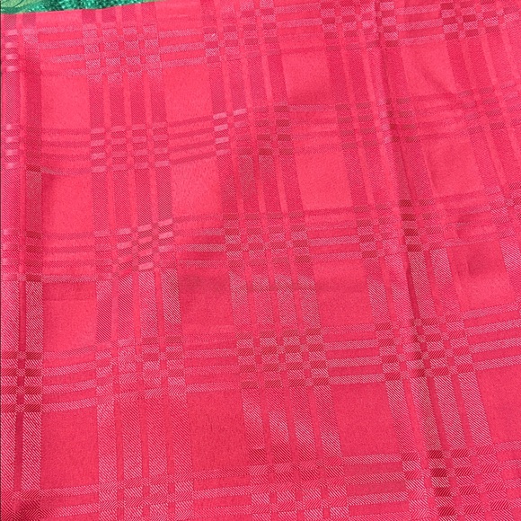 Red Plaid Fabric Tablecloth approximately Seven feet x Five feet Home Decor - Picture 6 of 6